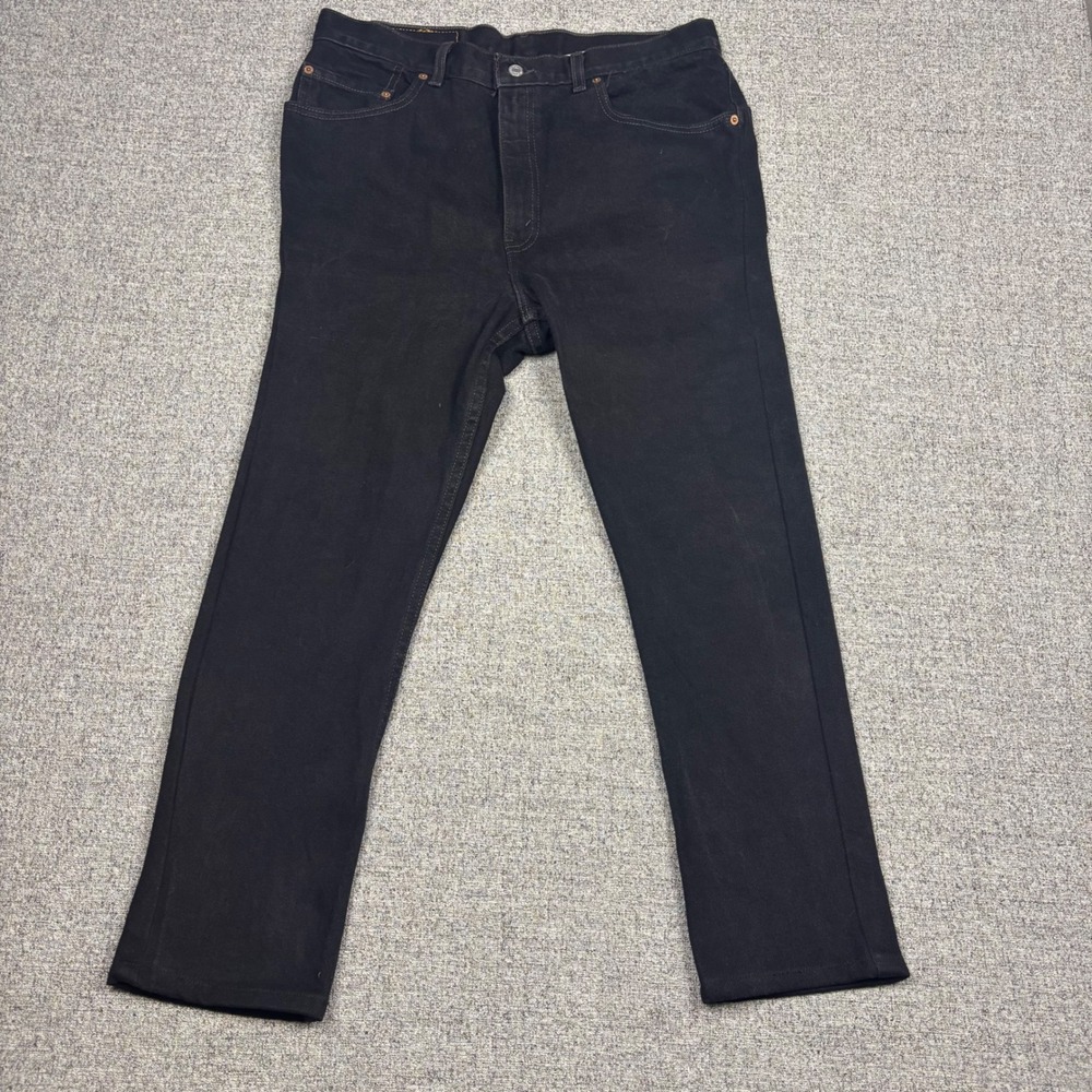 Levi's Jeans Mens 34 505 Regular Fit Straight Leg Black Vintage 90s Shrunk Fit
